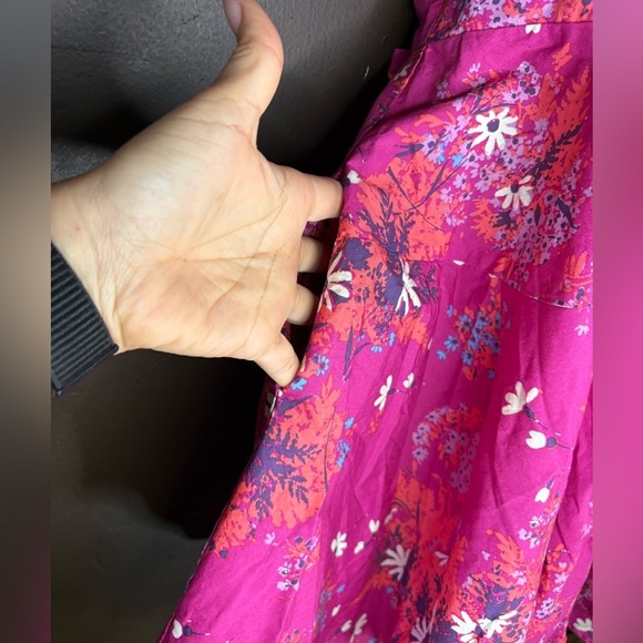 Free People Let The Sunshine In Printed pink Floral Strap Flare Dress sz XS - Picture 12 of 12